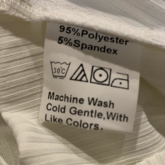 White Ribbed Crop Tank Top with Butterfly Design NWOT - Picture 6 of 6